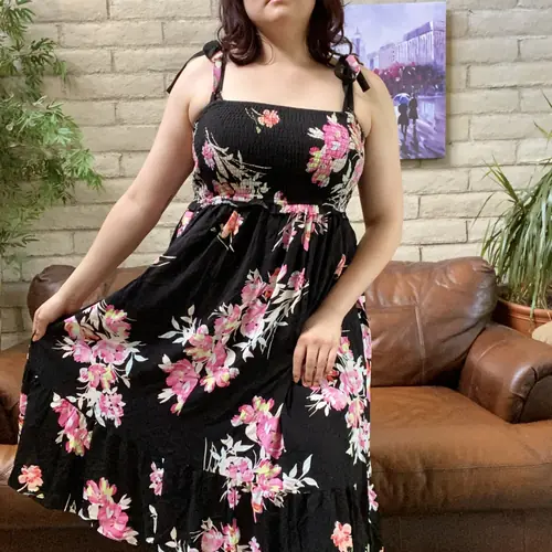 1X Torrid Floral Black Sundress by Angelmade