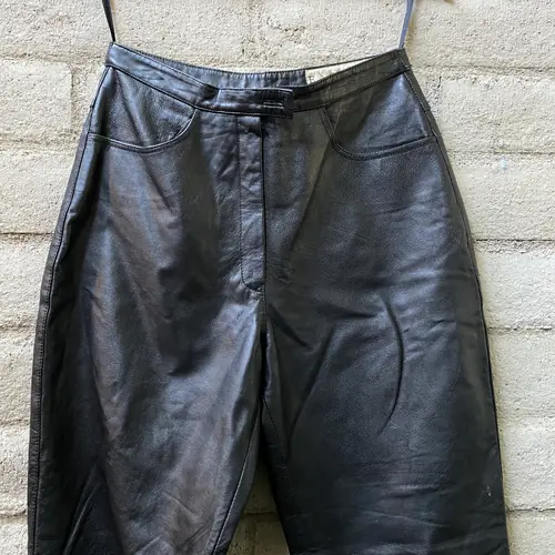 28W/27L Vintage Black Leather Pants by Angelmade