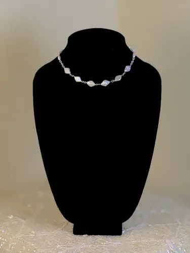 Claire's Siren Diamond Pearl Choker Necklace by Angelmade