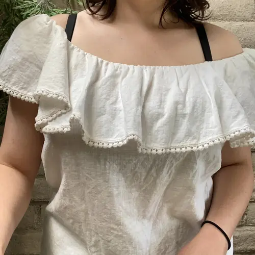 M/L Faded Glory White Princess Boho Blouse by Angelmade
