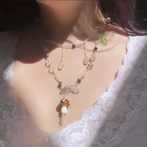 Magic Mushroom Fairy Necklace Set by Angelmade